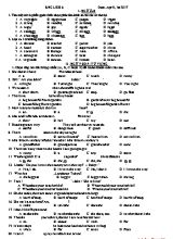Đề cương ôn thi Tiếng Anh Lớp 6 - Năm học 2016-2017